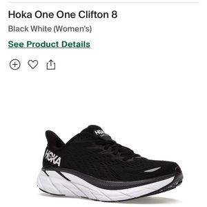 Hoka One One Clifton 8  Womens Size 9.5 Black White